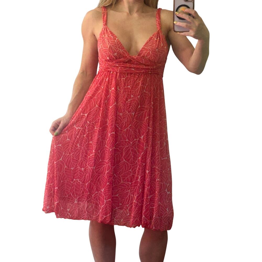 2006 Archival Vintage Diane Von Furstenberg DVF Glenn Coral Leaf Silk Dress 4